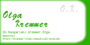 olga kremmer business card